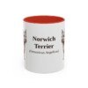 11oz Norwich Terrier Latin Mug, Red, front view