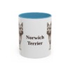 11oz Norwich Terrier Mug, Light Blue, front view