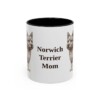 11oz Norwich Terrier Dog Mom Mug, Black, front view