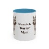 11oz Norwich Terrier Dog Mom Mug, Light Blue, front view