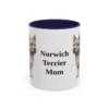 11oz Norwich Terrier Dog Mom Mug, Navy, front view