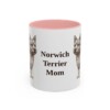 11oz Norwich Terrier Dog Mom Mug, Pink, front view