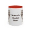 11oz Norwich Terrier Dog Mom Mug, Red, front view