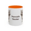 11oz Norwich Terrier Mug, Orange, front view