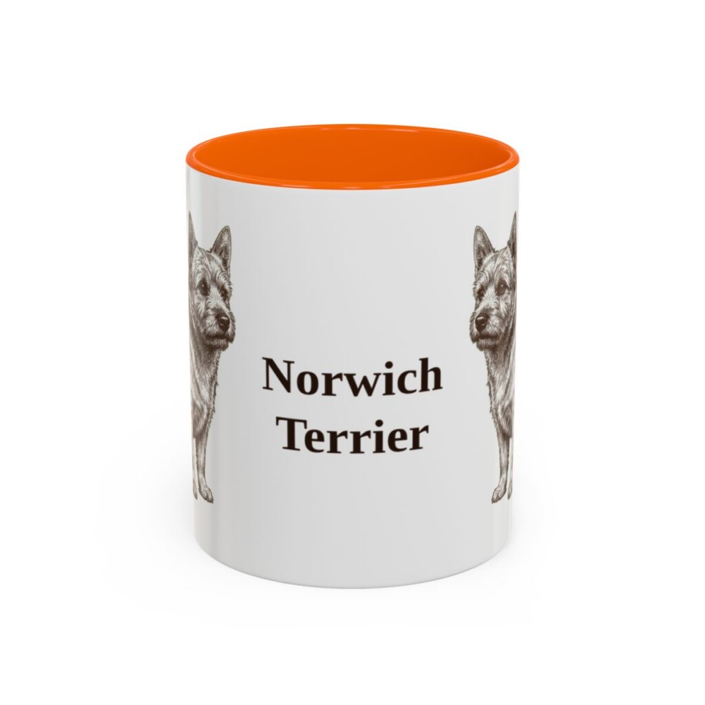 11oz Norwich Terrier Mug, Orange, front view