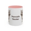 11oz Norwich Terrier Mug, Pink, front view