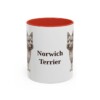 11oz Norwich Terrier Mug, Red, front view