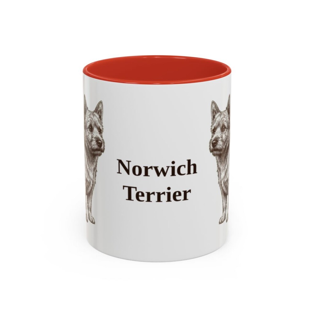 11oz Norwich Terrier Mug, Red, front view