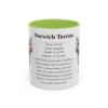 11oz Norwich Terrier Mug, Light Green, front view
