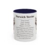 11oz Norwich Terrier Mug, Navy, front view