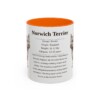 11oz Norwich Terrier Mug, Orange, front view