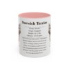 11oz Norwich Terrier Mug, Pink, front view