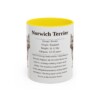 11oz Norwich Terrier Mug, Yellow, front view