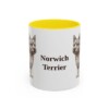 11oz Norwich Terrier Mug, Yellow, front view