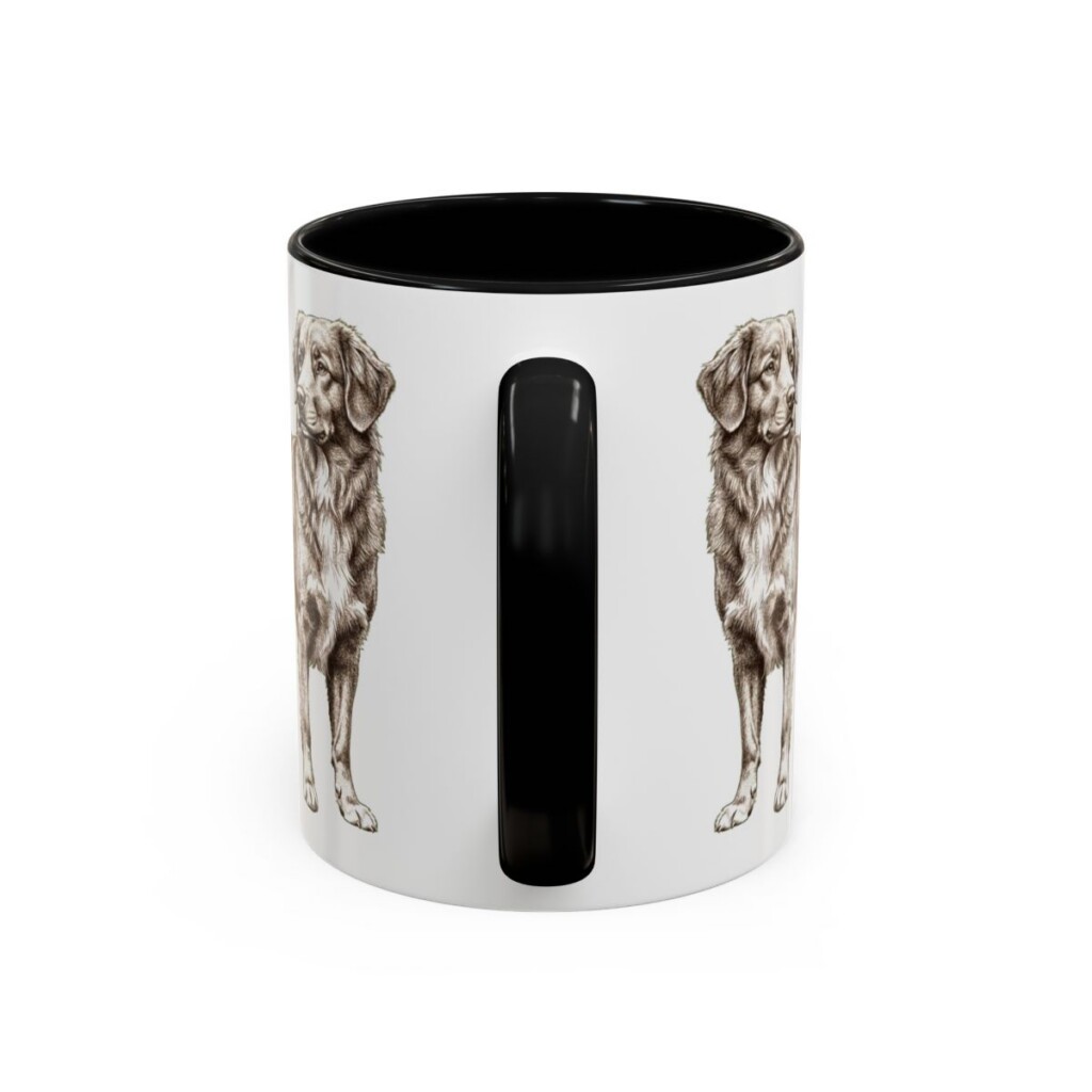 11oz Nova Scotia Duck Tolling Retriever Dog Dad Mug, Black, back view