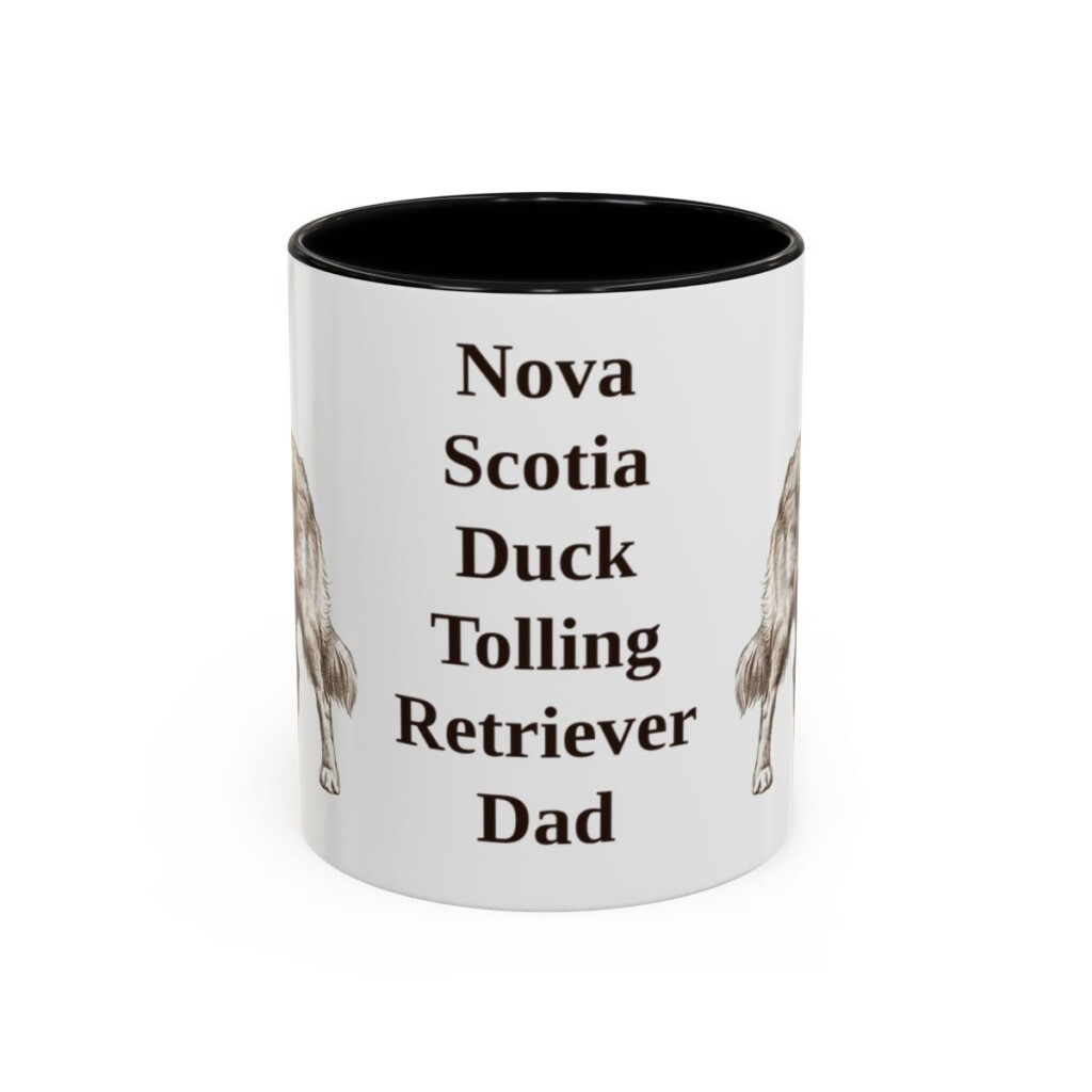 11oz Nova Scotia Duck Tolling Retriever Dog Dad Mug, Black, front view