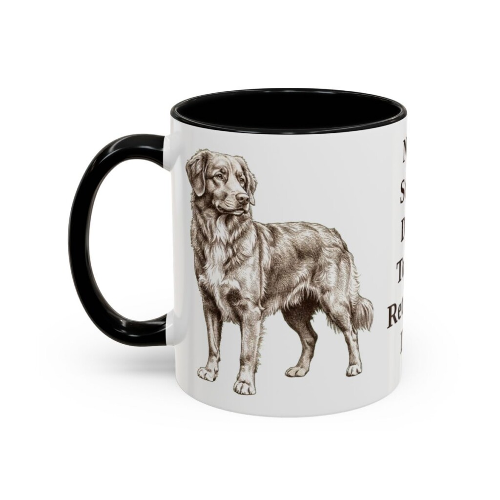 11oz Nova Scotia Duck Tolling Retriever Dog Dad Mug, Black, left side view