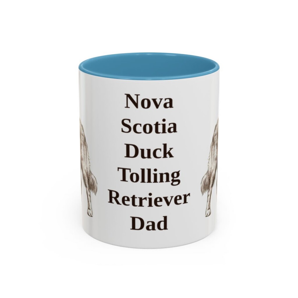 11oz Nova Scotia Duck Tolling Retriever Dog Dad Mug, Light Blue, front view
