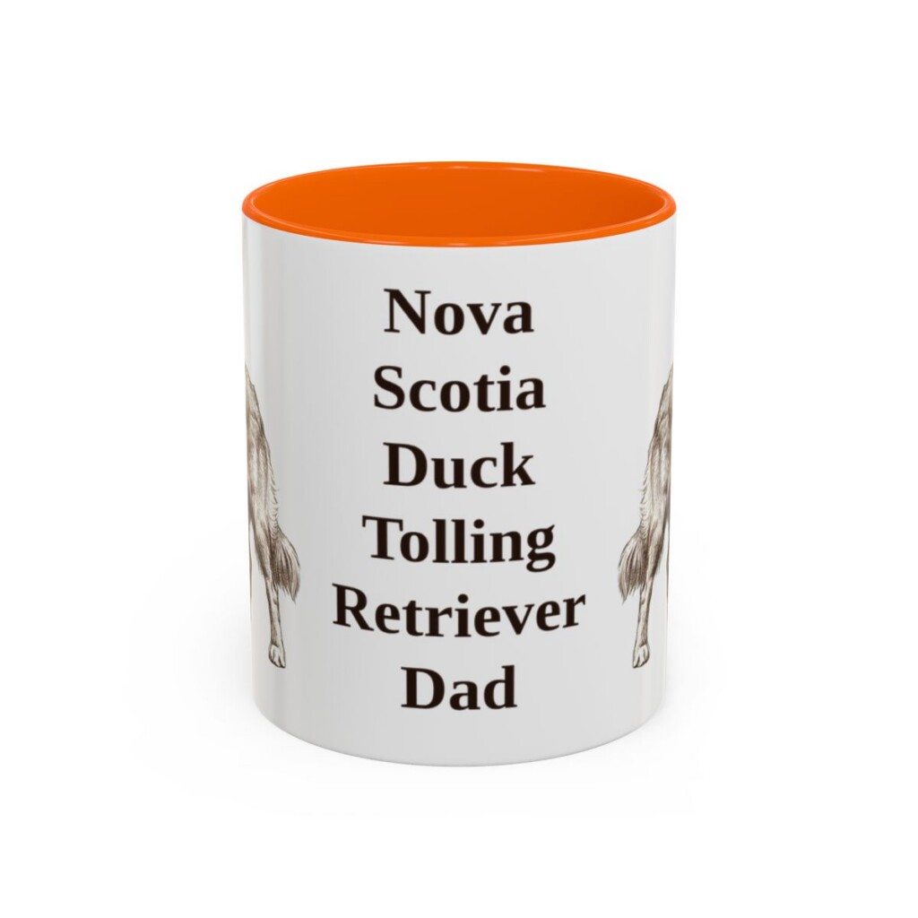 11oz Nova Scotia Duck Tolling Retriever Dog Dad Mug, Orange, front view