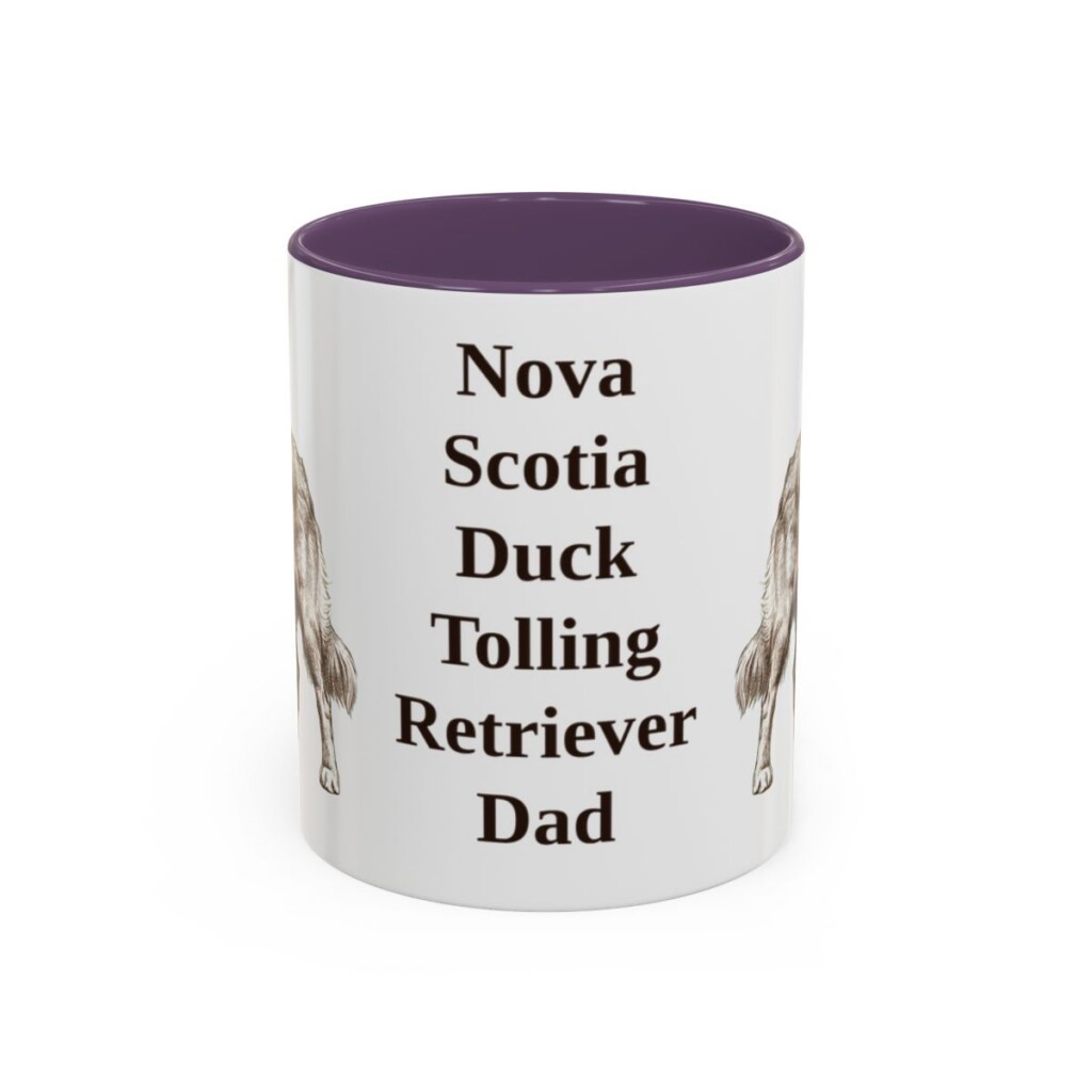 11oz Nova Scotia Duck Tolling Retriever Dog Dad Mug, Purple, front view