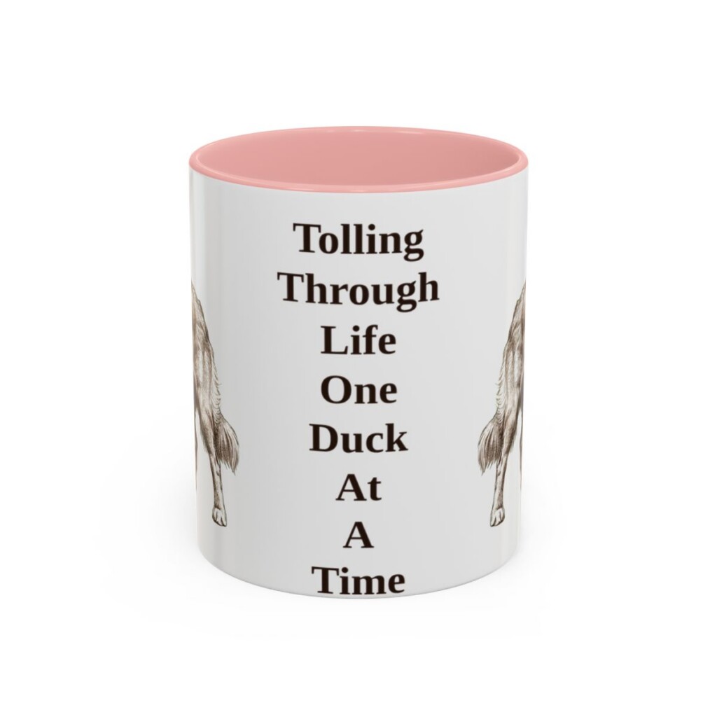 11oz-nova-scotia-duck-tolling-retriever-mug-humor-pink 11oz Funny Nova Scotia Duck Tolling Retriever Mug, Pink, front view