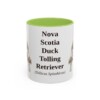 11oz-nova-scotia-duck-tolling-retriever-mug-latin-light-green 11oz Nova Scotia Duck Tolling Retriever Latin Mug, Light Green, front view