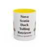 11oz-nova-scotia-duck-tolling-retriever-mug-latin-yellow 11oz Nova Scotia Duck Tolling Retriever Latin Mug, Yellow, front view