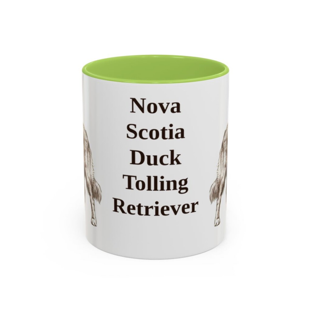 11oz-nova-scotia-duck-tolling-retriever-mug-light-green 11oz Nova Scotia Duck Tolling Retriever Mug, Light Green, front view