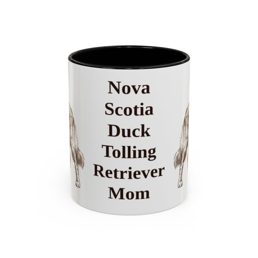 11oz Nova Scotia Duck Tolling Retriever Dog Mom Mug, Black, front view