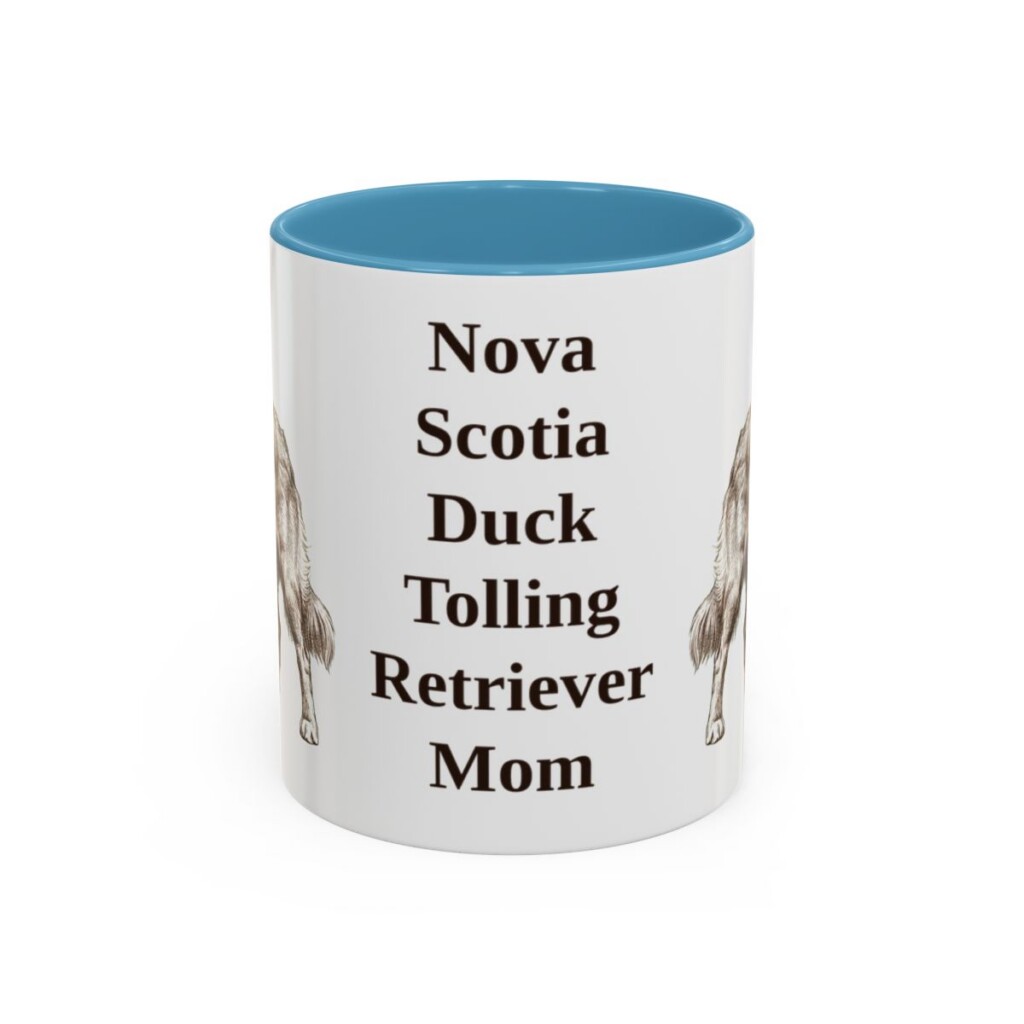 11oz Nova Scotia Duck Tolling Retriever Dog Mom Mug, Light Blue, front view