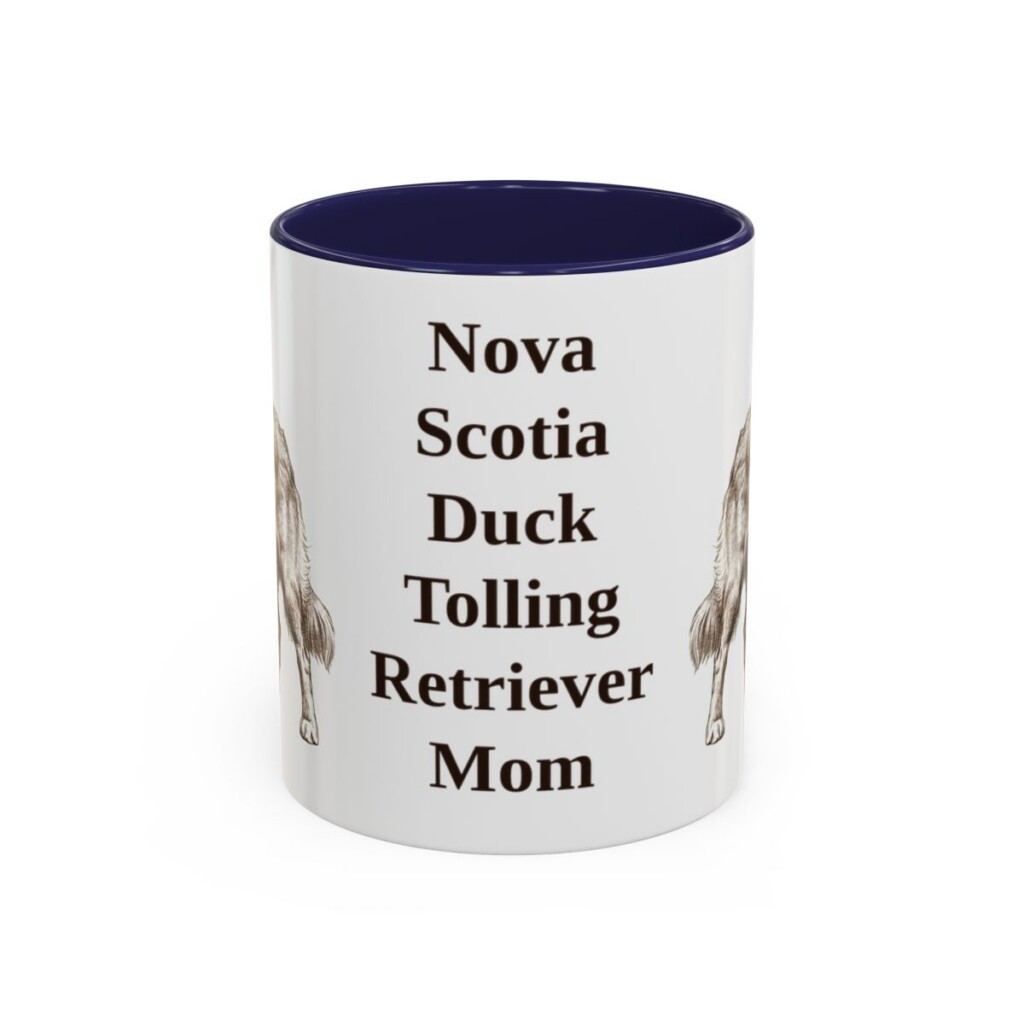 11oz Nova Scotia Duck Tolling Retriever Dog Mom Mug, Navy, front view