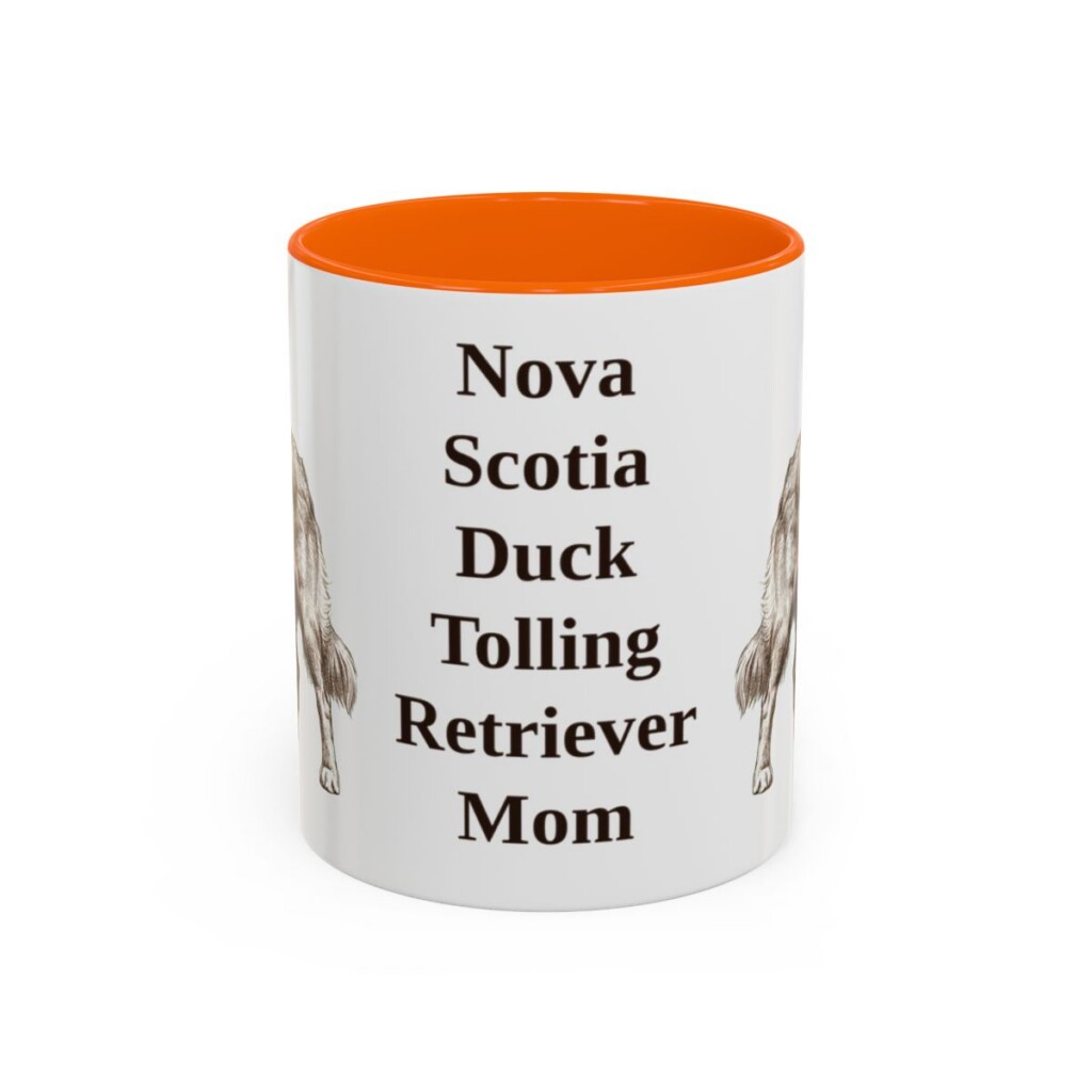 11oz Nova Scotia Duck Tolling Retriever Dog Mom Mug, Orange, front view