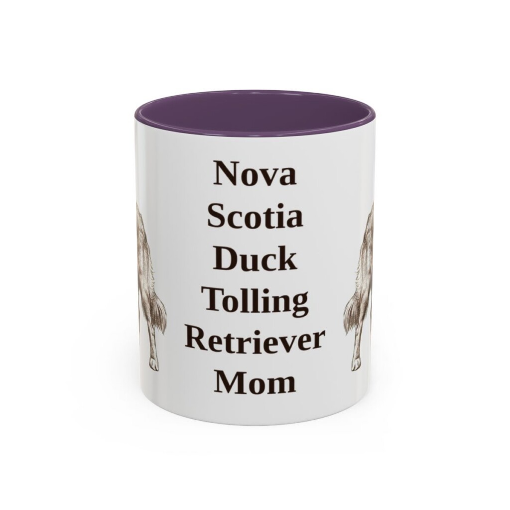 11oz Nova Scotia Duck Tolling Retriever Dog Mom Mug, Purple, front view