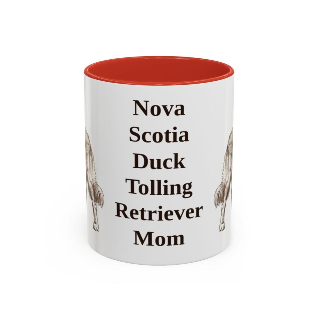 11oz Nova Scotia Duck Tolling Retriever Dog Mom Mug, Red, front view