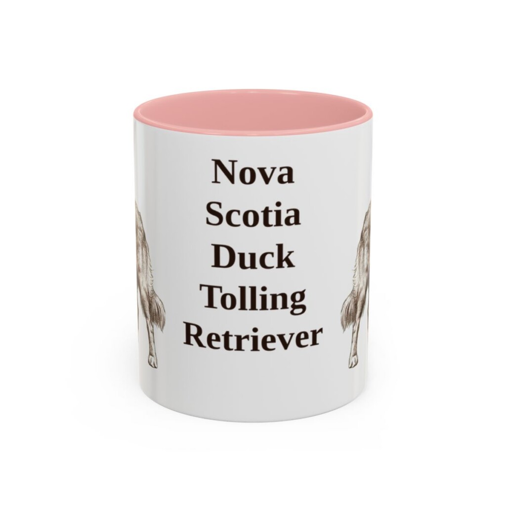 11oz-nova-scotia-duck-tolling-retriever-mug-pink 11oz Nova Scotia Duck Tolling Retriever Mug, Pink, front view