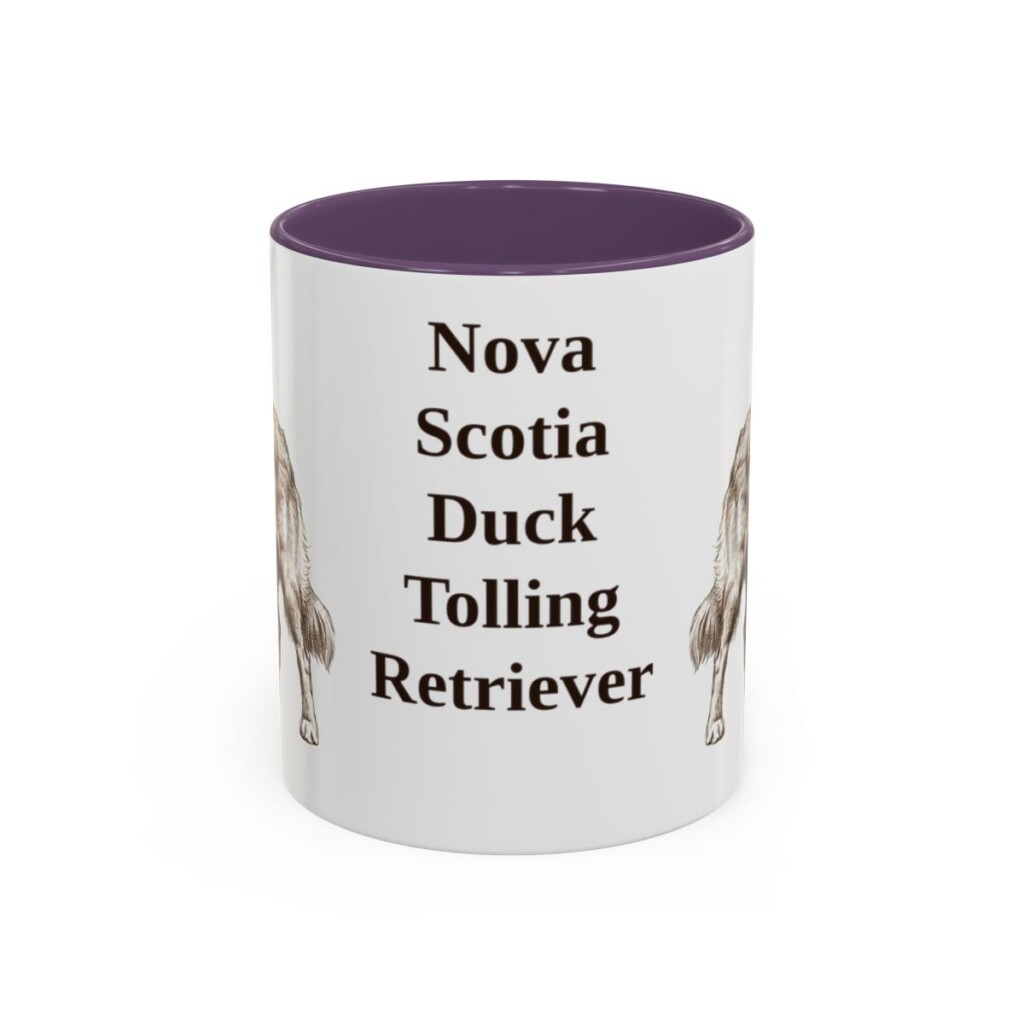 11oz-nova-scotia-duck-tolling-retriever-mug-purple 11oz Nova Scotia Duck Tolling Retriever Mug, Purple, front view