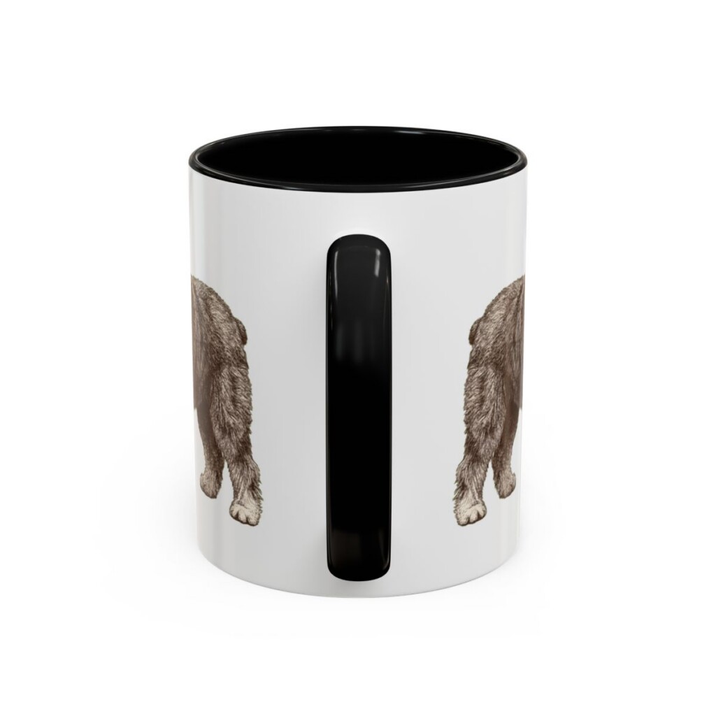 11oz Old English Sheepdog Mug, Black, back view