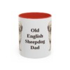 11oz Old English Sheepdog Dog Dad Mug, Red, front view