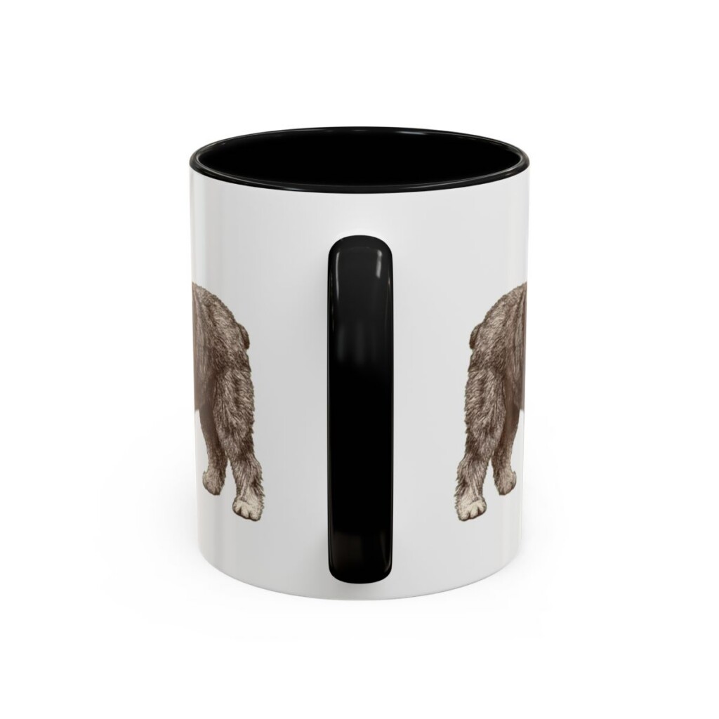 11oz Funny Old English Sheepdog Mug, Black, back view