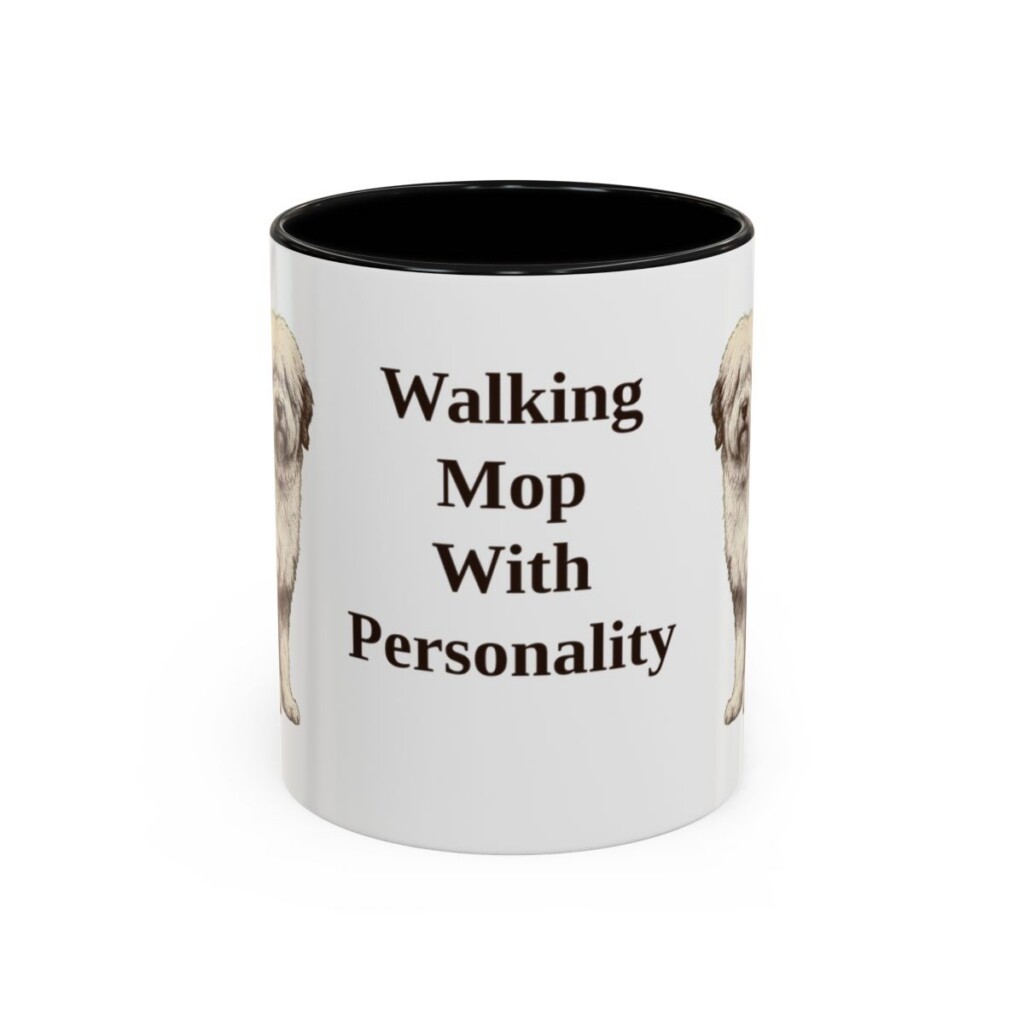 11oz Funny Old English Sheepdog Mug, Black, front view