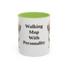 11oz Funny Old English Sheepdog Mug, Light Green, front view