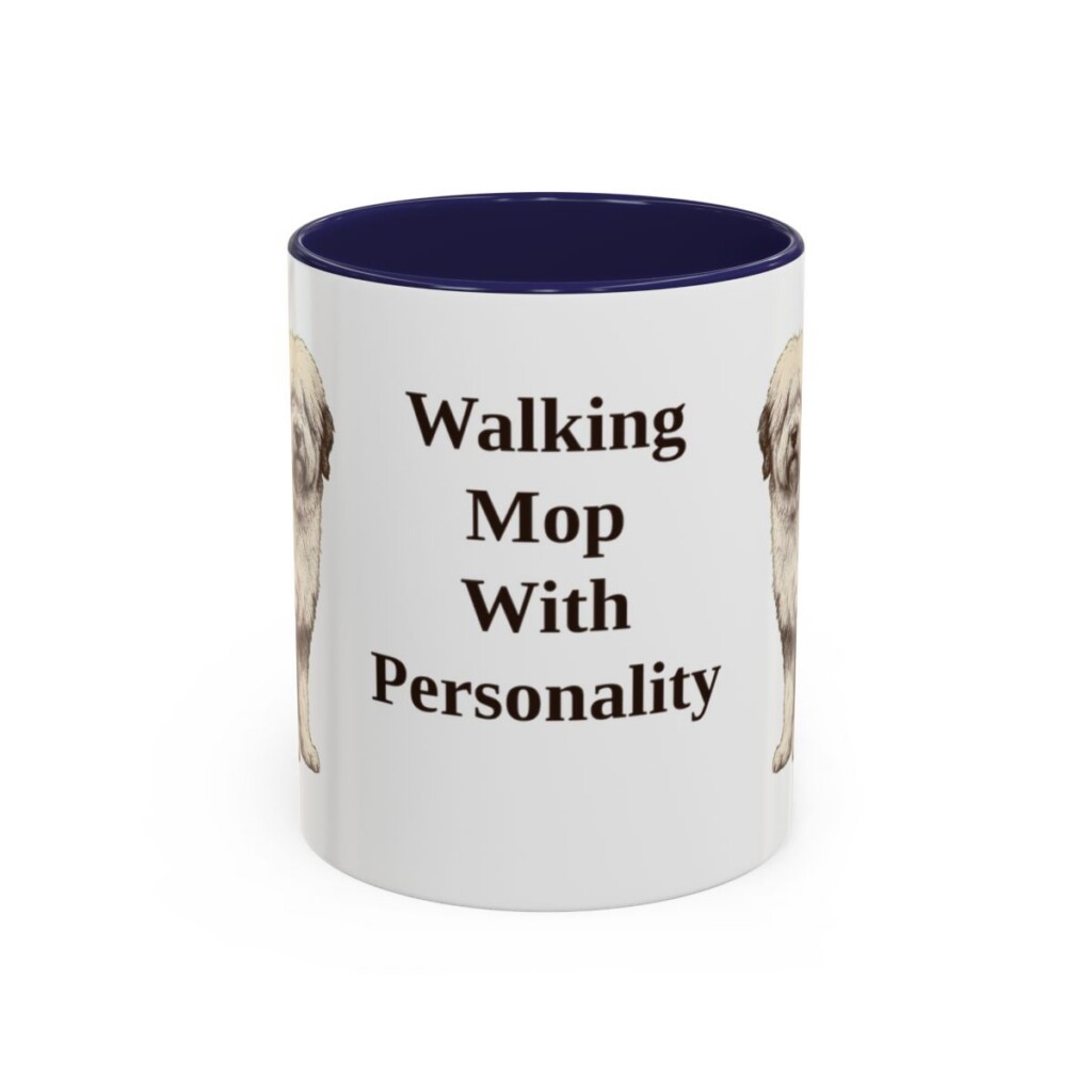11oz Funny Old English Sheepdog Mug, Navy, front view