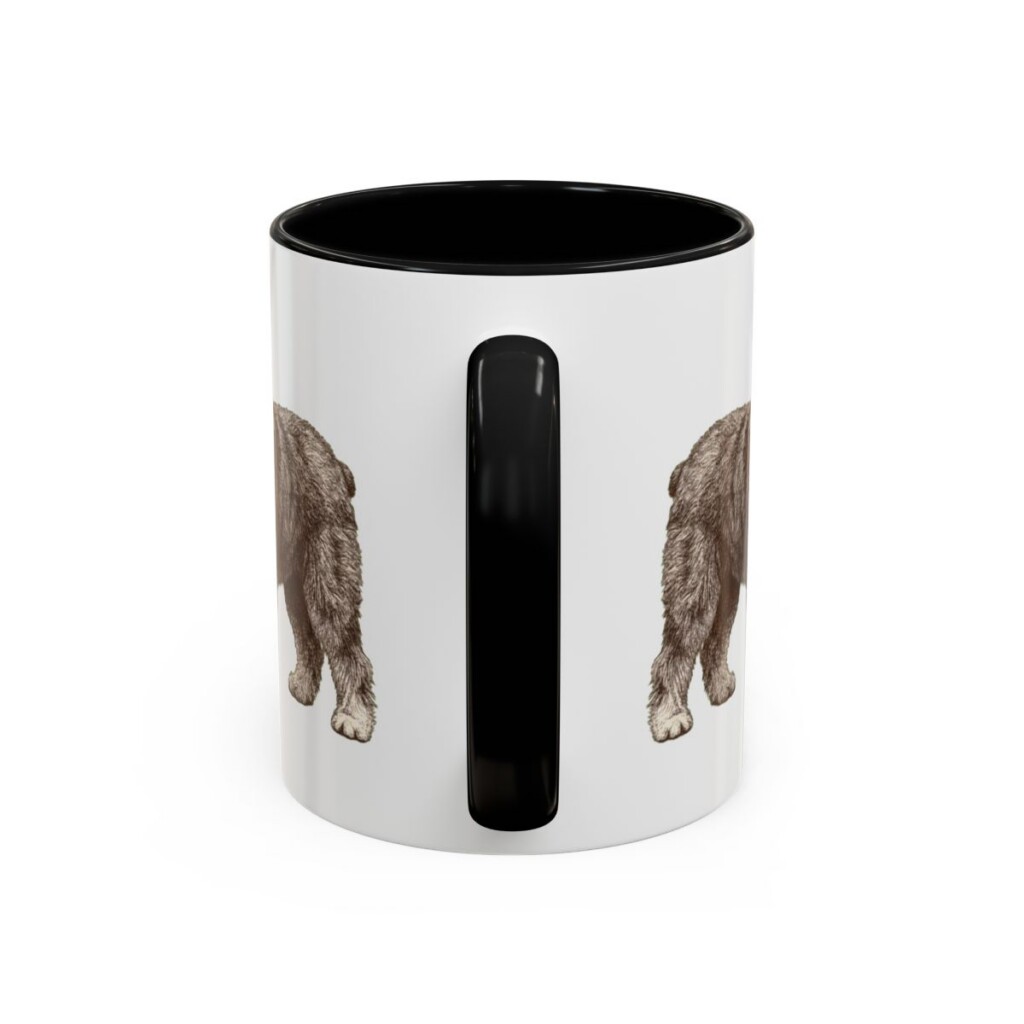 11oz Old English Sheepdog Latin Mug, Black, back view