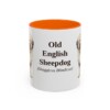 11oz Old English Sheepdog Latin Mug, Orange, front view