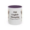 11oz Old English Sheepdog Latin Mug, Purple, front view
