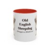 11oz Old English Sheepdog Latin Mug, Red, front view