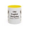 11oz Old English Sheepdog Latin Mug, Yellow, front view