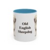 11oz Old English Sheepdog Mug, Light Blue, front view