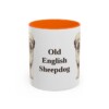 11oz Old English Sheepdog Mug, Orange, front view