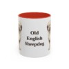 11oz Old English Sheepdog Mug, Red, front view
